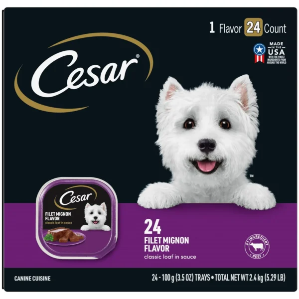 Cesar Classic Loaf in Sauce Filet Mignon Wet Dog Food 3 5 oz Trays 24 Pack c746b57f 6b06 479a 96b9 e188a5a7c434.4e29e0c80488e46ead2b4e96216b23fe