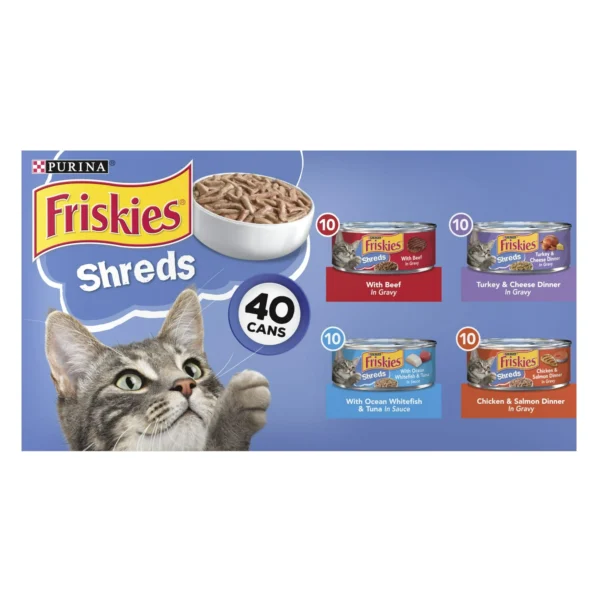 Purina Friskies Shreds Gravy Wet Cat Food Variety Pack 5 5 oz Cans 40 Pack 406beee8 5ccd 476e a4c0 f2652822d762.d194ad36f3a3f84814a4d1ee8ecdeb4f