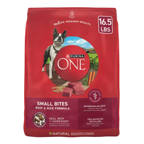 Purina ONE Small Bites Dry Dog Food for Adult Dogs with Added Vitamins Minerals High Protein Beef Rice 16 5 lb Bag 30a51528 4856 4bdb 9687 42f817816a95.92002224b49db402c9c5b655b86b74a5