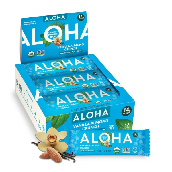 ALOHA Plant Based Protein Bars Vanilla Almond