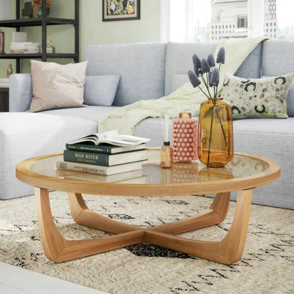 Beautiful Rattan Glass Coffee Table with Solid Wood Frame by Drew Barrymore Warm Honey Finish 8cafadfc faea 42f8 a390 bd4768be6a68.43e8a4506be22f392ec2d01953924c4e