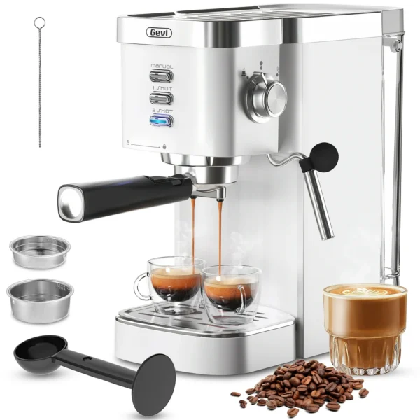 Gevi Espresso Machine 20 Bar Automatic Coffee Maker with Milk Frother Wand 40 58 oz New White fc03e856 12a0 4489 87a8 1a2c40944539.680a3745d96417b8e74f8933741c7fc5