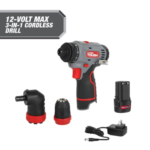 Hyper Tough 12V Max Lithium Ion 3 in 1 Multi Head Power Drill Set with 1 5Ah Battery and Charger 80003 e33a387c 5fb3 4b5a 8965 9276f4e128ea.6e6a3741c9059f873e56b74ae274a574