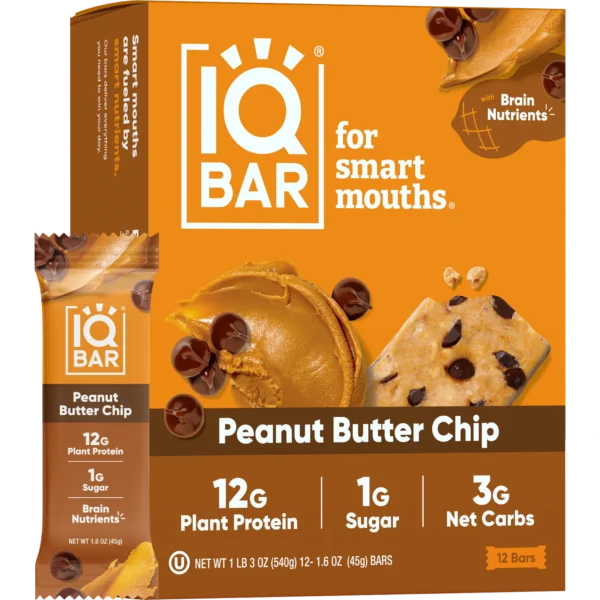 IQBAR Brain Body Peanut Butter Chip Keto Protein Bars Low Carb Low Sugar 12 Count Energy Bars e922599e a637 454f b4a5 96a0716720fd.04007adee85575a2bc06e4c38da7a520