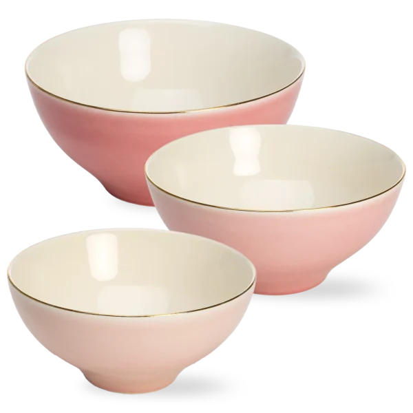 Paris Hilton 3 Piece Ceramic Bowl Set Nesting Mixing Bowls Dishwasher Safe Pink and Gold 3c052be2 5352 400c b8bd 340e9625b248.85f35b5a4fabd875e7d10c2033c335b8