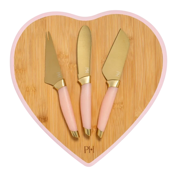 Paris Hilton 4 Piece Cheese Board Set with Large Heart Shaped Reversible Bamboo Cutting Board Pink 7d524b54 67fd 496e b20a 3344cbbf99db.e3f0256affe2e6d13df0d62e1620c7f9