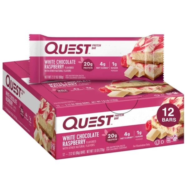 Quest Protein Bar White Chocolate Raspberry 20g Protein 12 Ct 5cda530a 977f 4576 a083 31fae451d9e5.404e7944a3230e1e1a5bdc36c858cad6